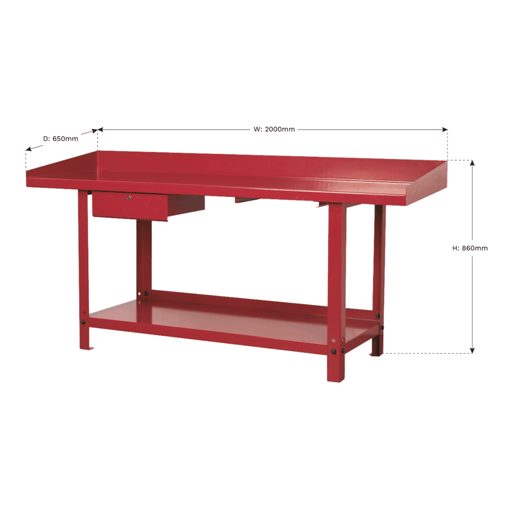Sealey Workbench Steel 2mtr with 1 Drawer Model No-AP1020