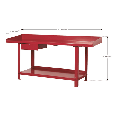 Sealey Workbench Steel 2mtr with 1 Drawer Model No-AP1020