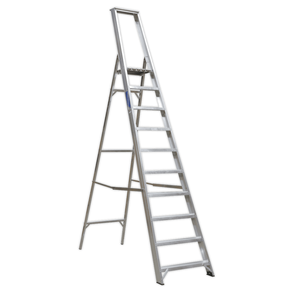 Sealey Aluminium Step Ladder 10-Tread Industrial BS 2037/1 Model No-AXL10