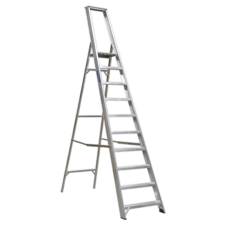 Sealey Aluminium Step Ladder 10-Tread Industrial BS 2037/1 Model No-AXL10
