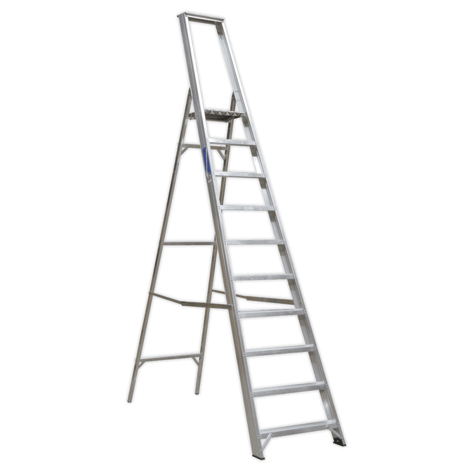 Sealey Aluminium Step Ladder 10-Tread Industrial BS 2037/1 Model No-AXL10