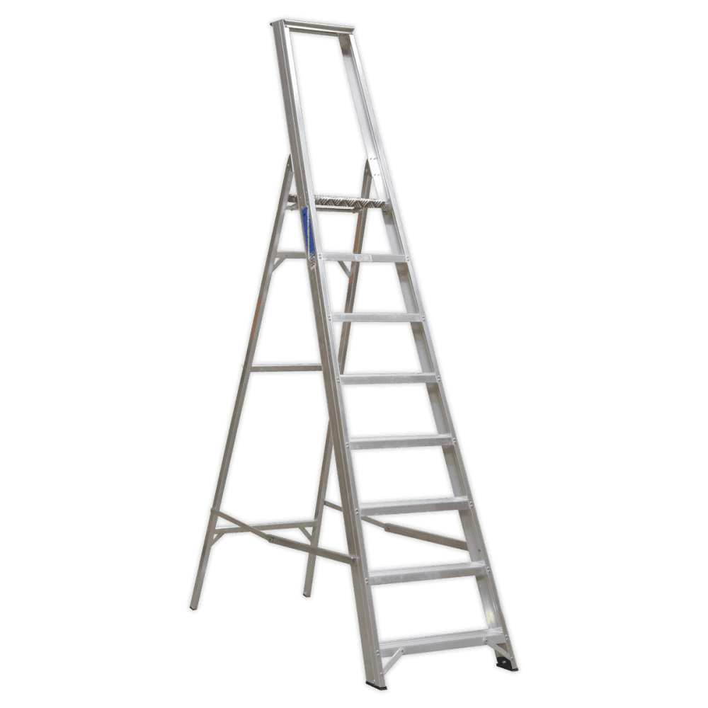 Sealey Aluminium Step Ladder 8-Tread Industrial BS 2037/1 Model No-AXL8