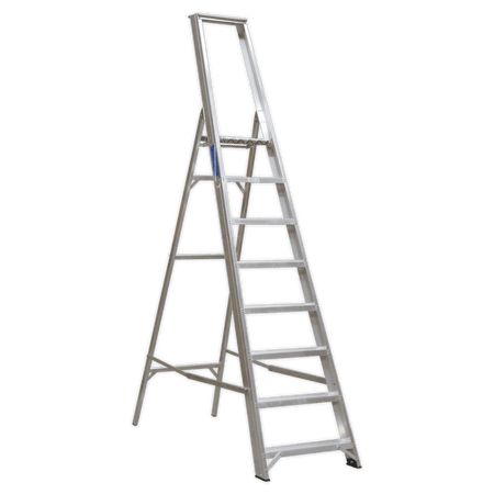 Sealey Aluminium Step Ladder 8-Tread Industrial BS 2037/1 Model No-AXL8