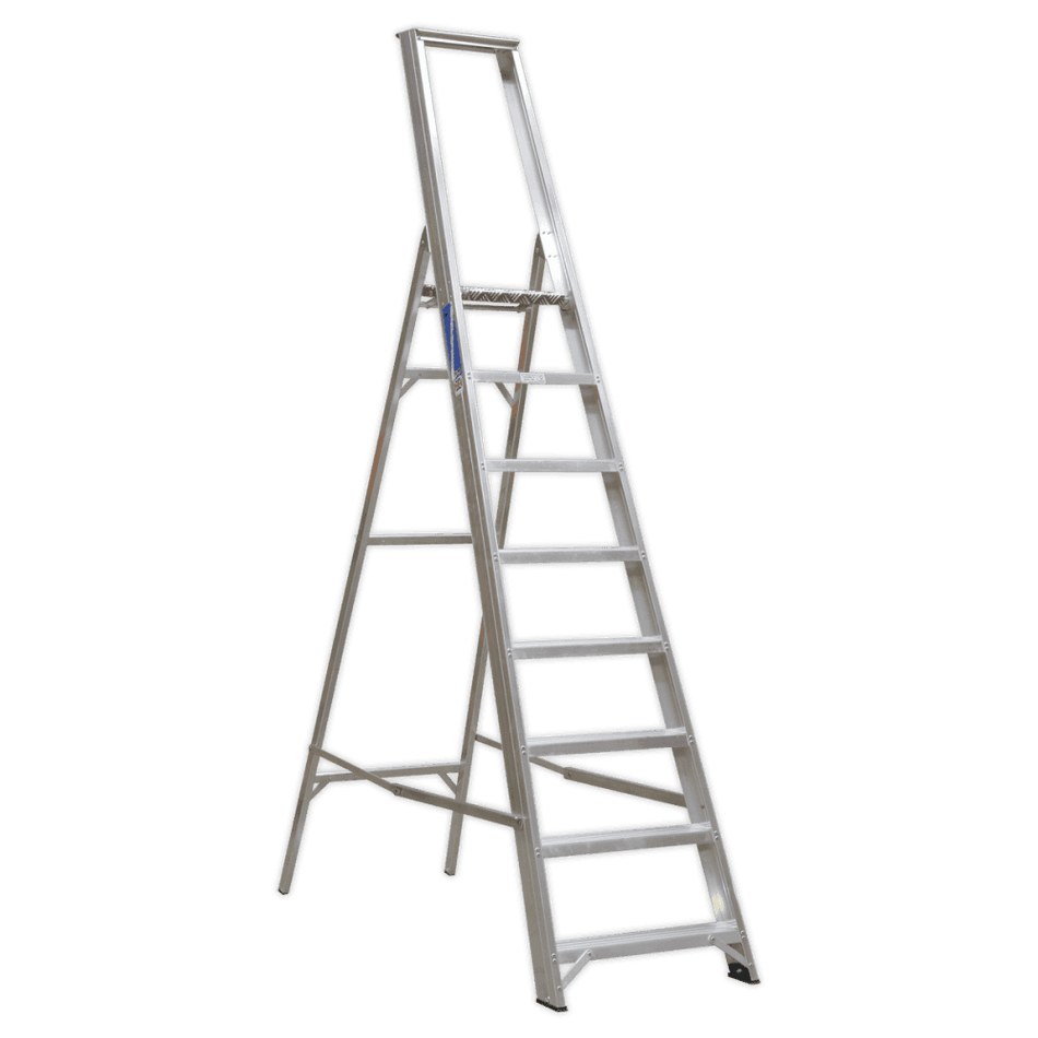 Sealey Aluminium Step Ladder 8-Tread Industrial BS 2037/1 Model No-AXL8