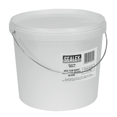 Sealey Shot Blasting Beads Glass 5kg Plastic Tub Model No-B5KG