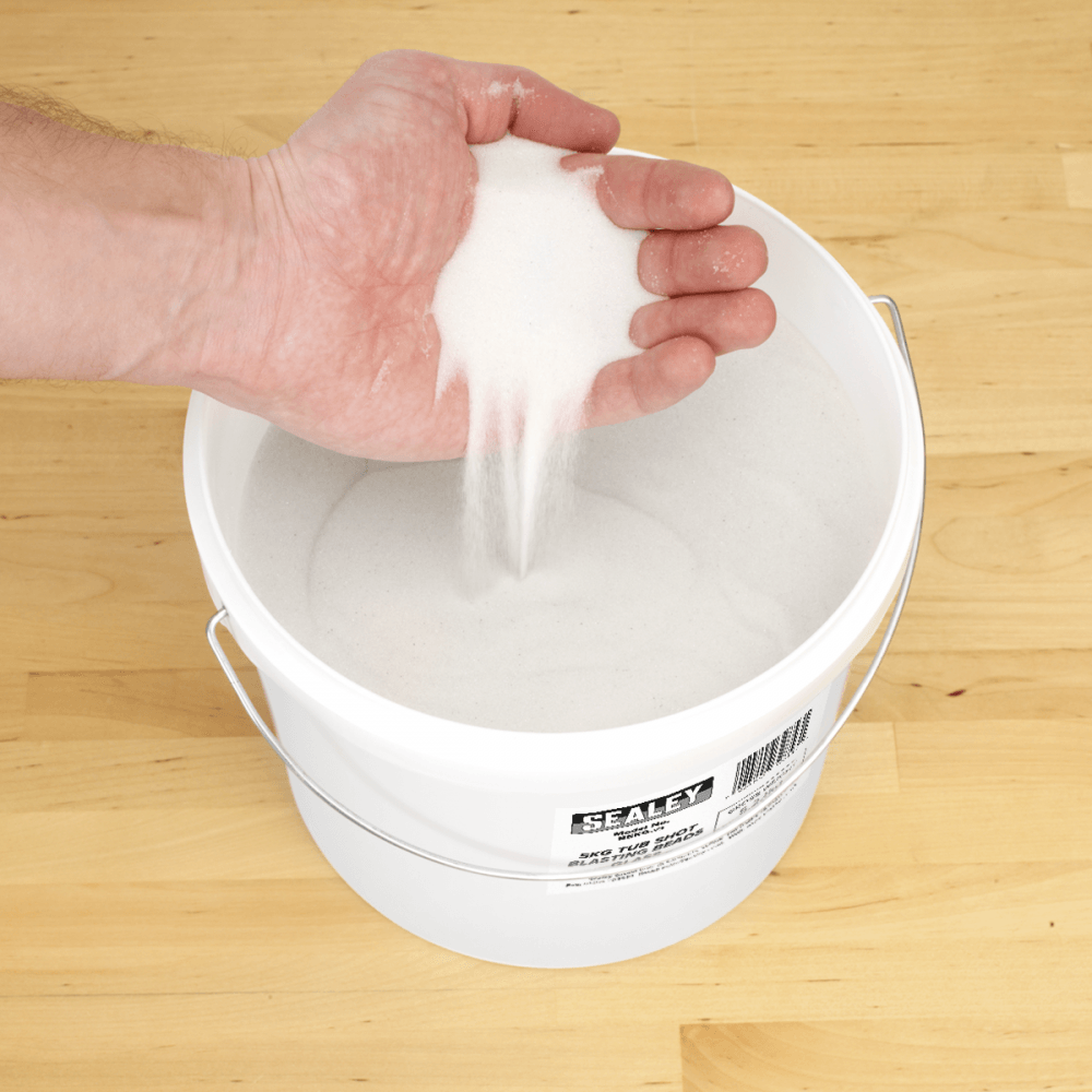 Sealey Shot Blasting Beads Glass 5kg Plastic Tub Model No-B5KG