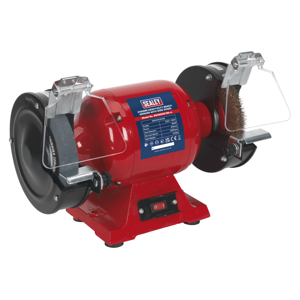 Sealey Bench Grinder 150mm with Wire Wheel 450W/230V Heavy-Duty Model No-BG150XW/99