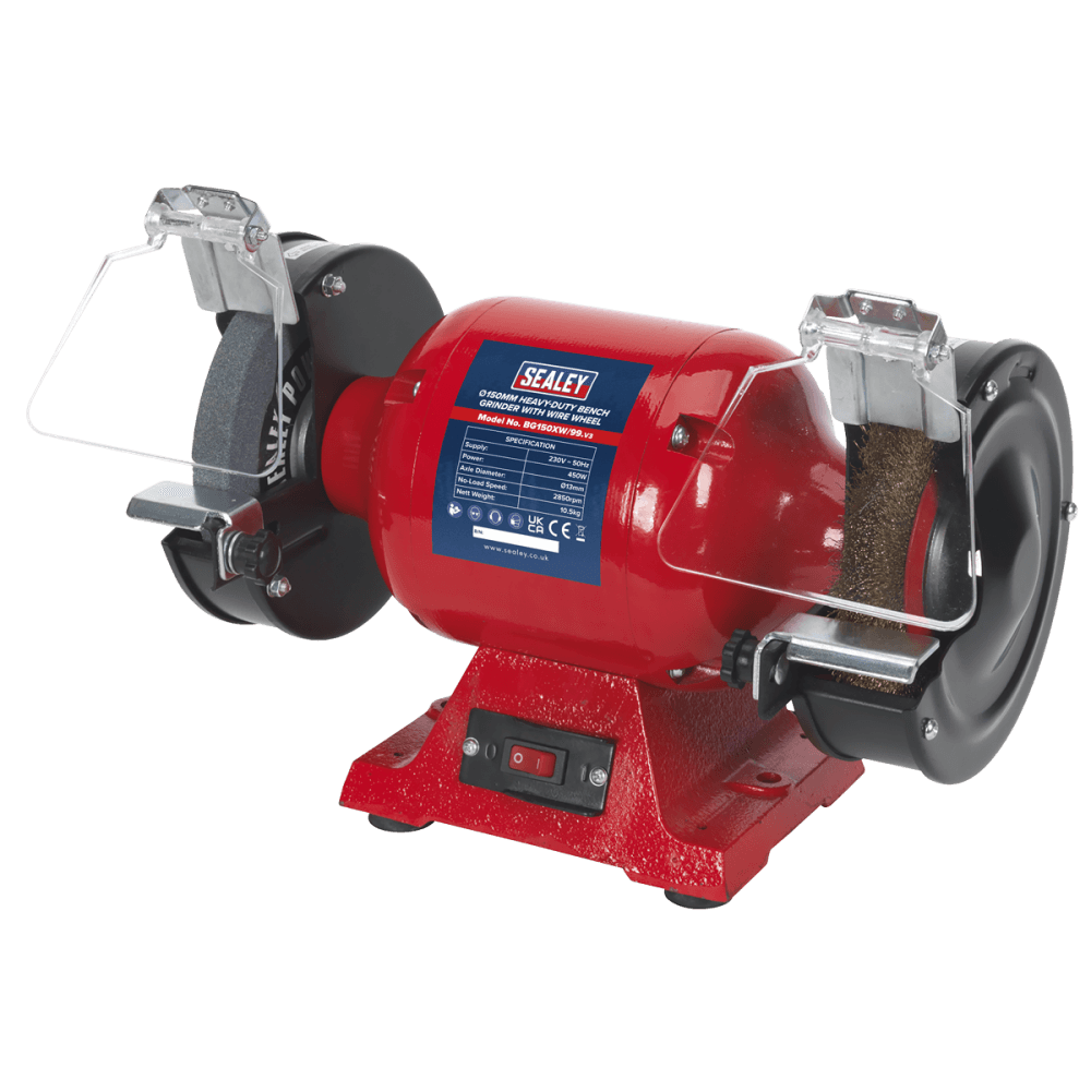 Sealey Bench Grinder 150mm with Wire Wheel 450W/230V Heavy-Duty Model No-BG150XW/99