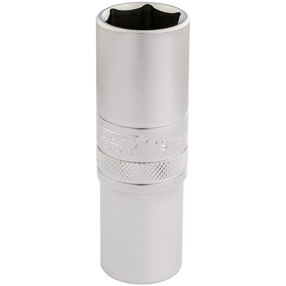 DRAPER 1/2" Square Drive 6 Point Metric Deep Socket (19mm): Model No. HT-MM/MS