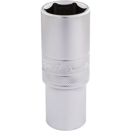 DRAPER 1/2" Square Drive 6 Point Metric Deep Socket (22mm): Model No. HT-MM/MS