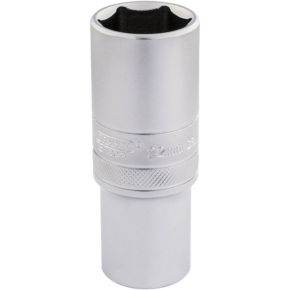 DRAPER 1/2" Square Drive 6 Point Metric Deep Socket (22mm): Model No. HT-MM/MS