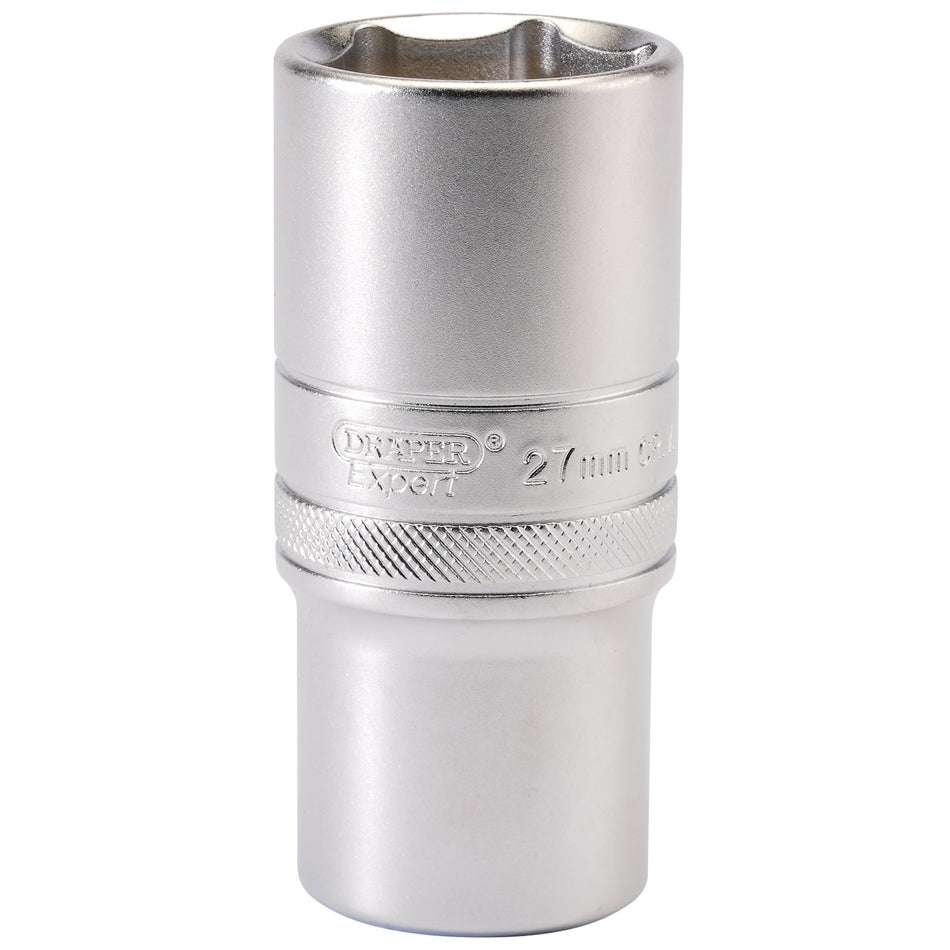 DRAPER 1/2" Square Drive 6 Point Metric Deep Socket (27mm): Model No. HT-MM/MS