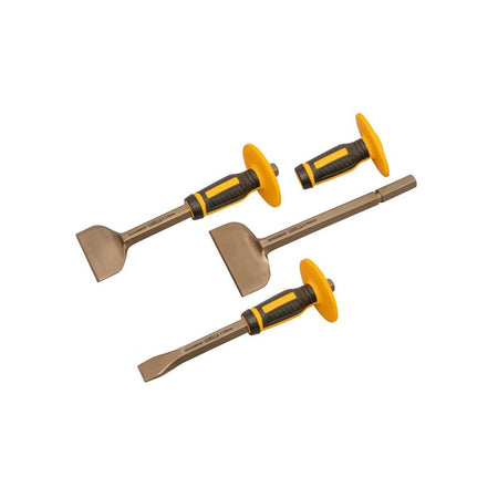Roughneck Bolster & Chisel Set with Non-Slip Guards, 3 Piece
