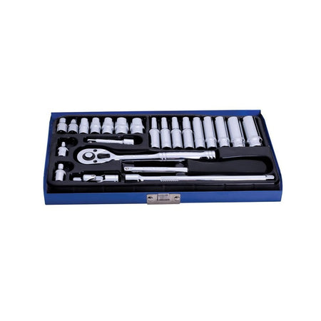 BlueSpot Tools 1/4in Metric Socket Set, 24 Piece