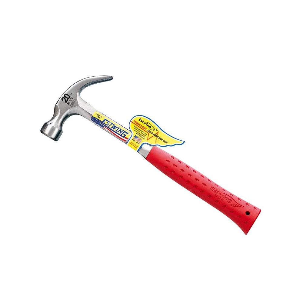 Estwing E3/20C Curved Claw Hammer - Red Vinyl Grip 560g (20oz)