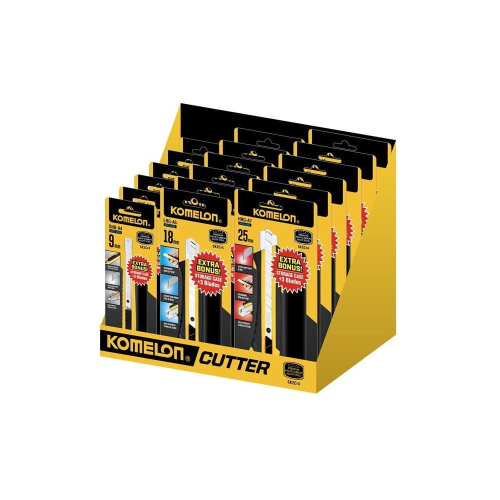 Komelon Snap-Off Knife CDU, 18 Piece