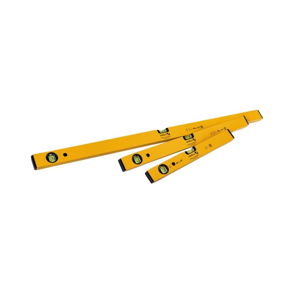 Stabila 70 Single Plumb Box Section Spirit Level Set, 3 Piece