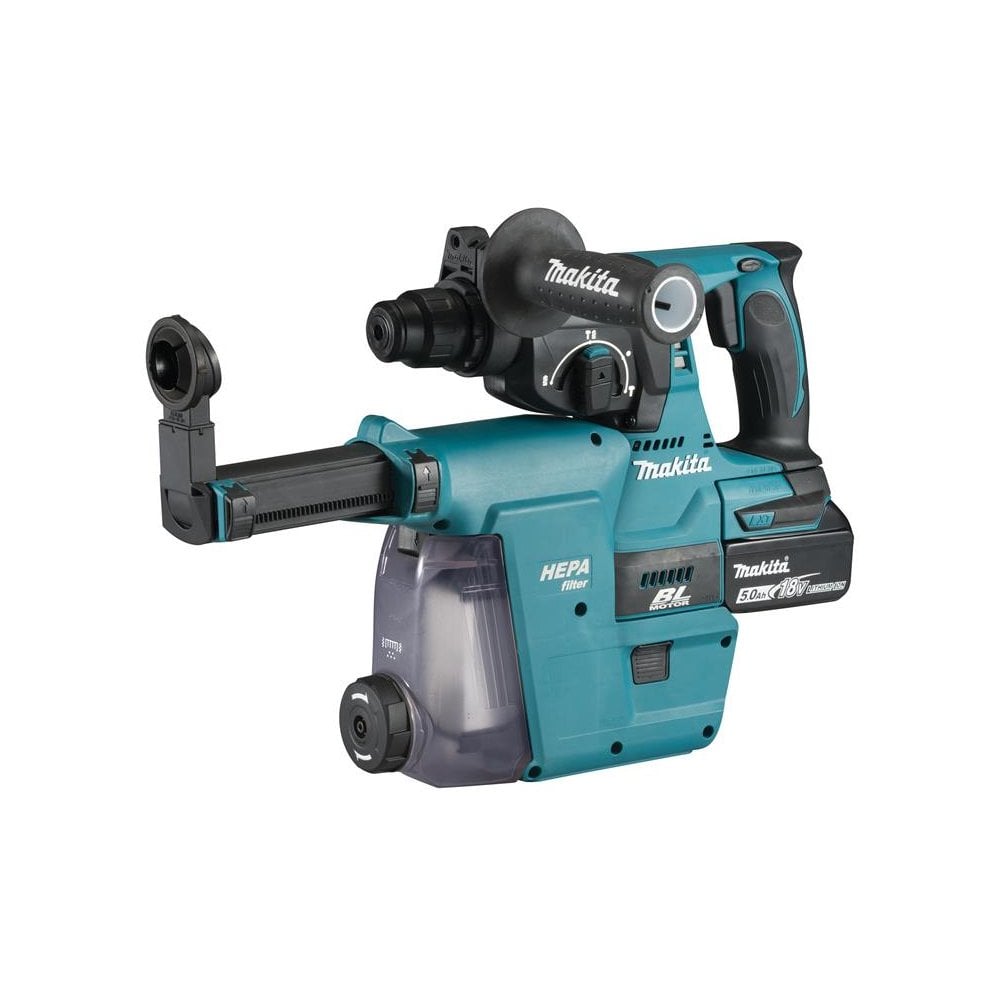Makita DHR242RTJW SDS Plus BL Hammer Drill + Extractor 18V 2 x 5.0Ah Li-ion