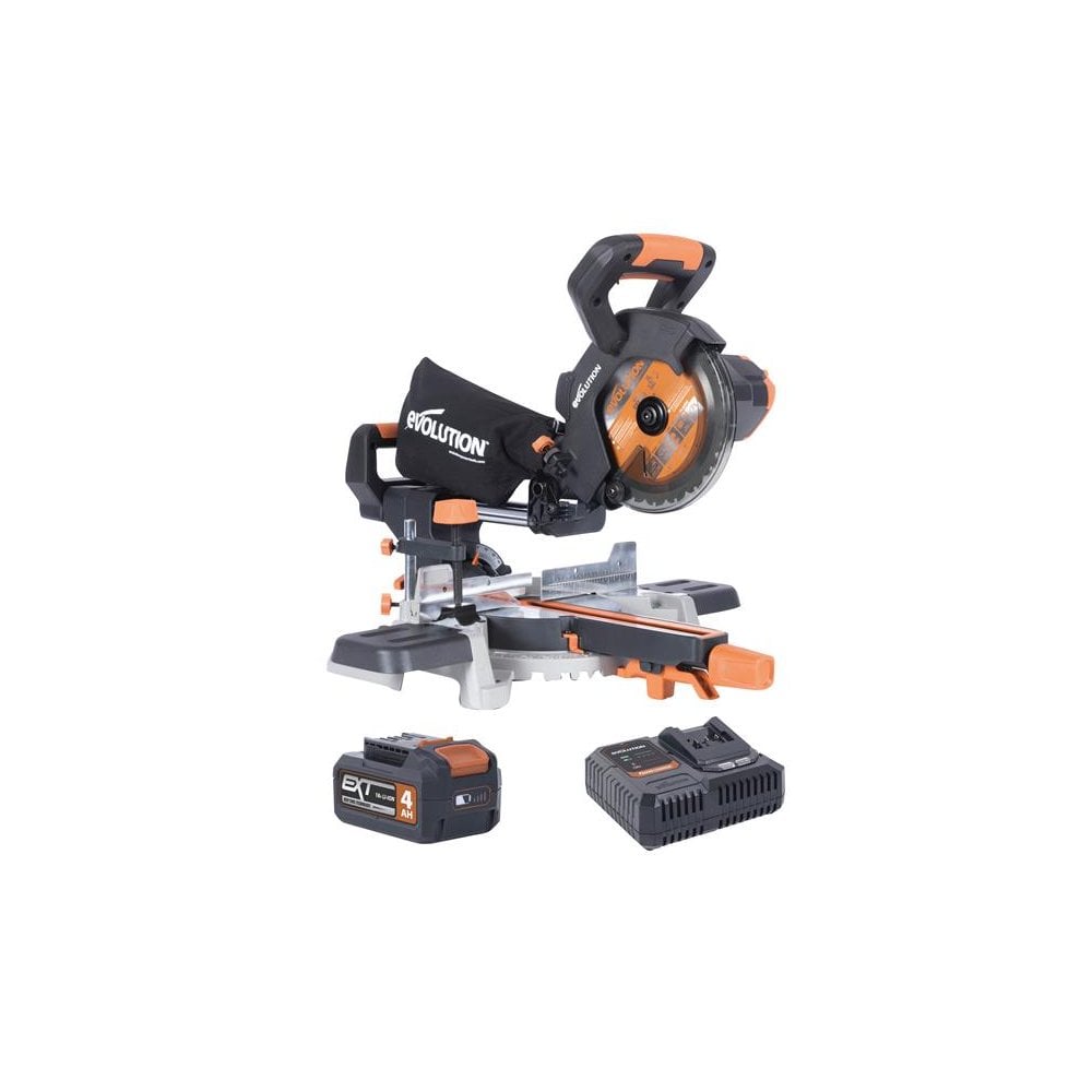 Evolution R185SMS-Li EXT Sliding Mitre Saw 18V 1 x 4.0Ah Li-ion