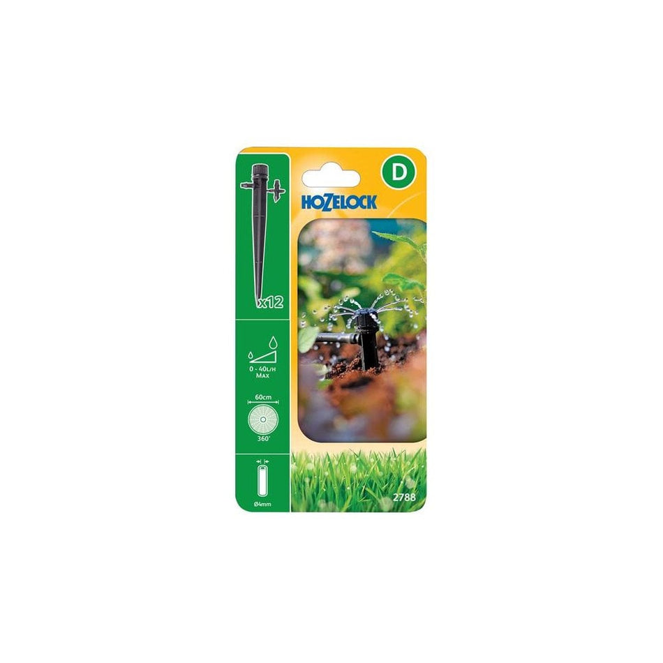 Hozelock 2788 End of Line Adjustable Mini Sprinkler on Stake 4mm (Pack 12)