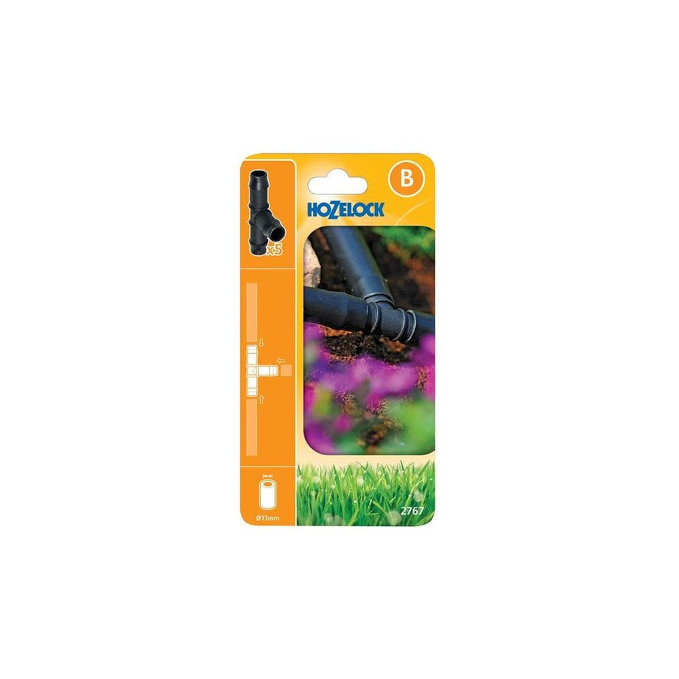 Hozelock 2767 T-Piece 13mm (Pack 5)