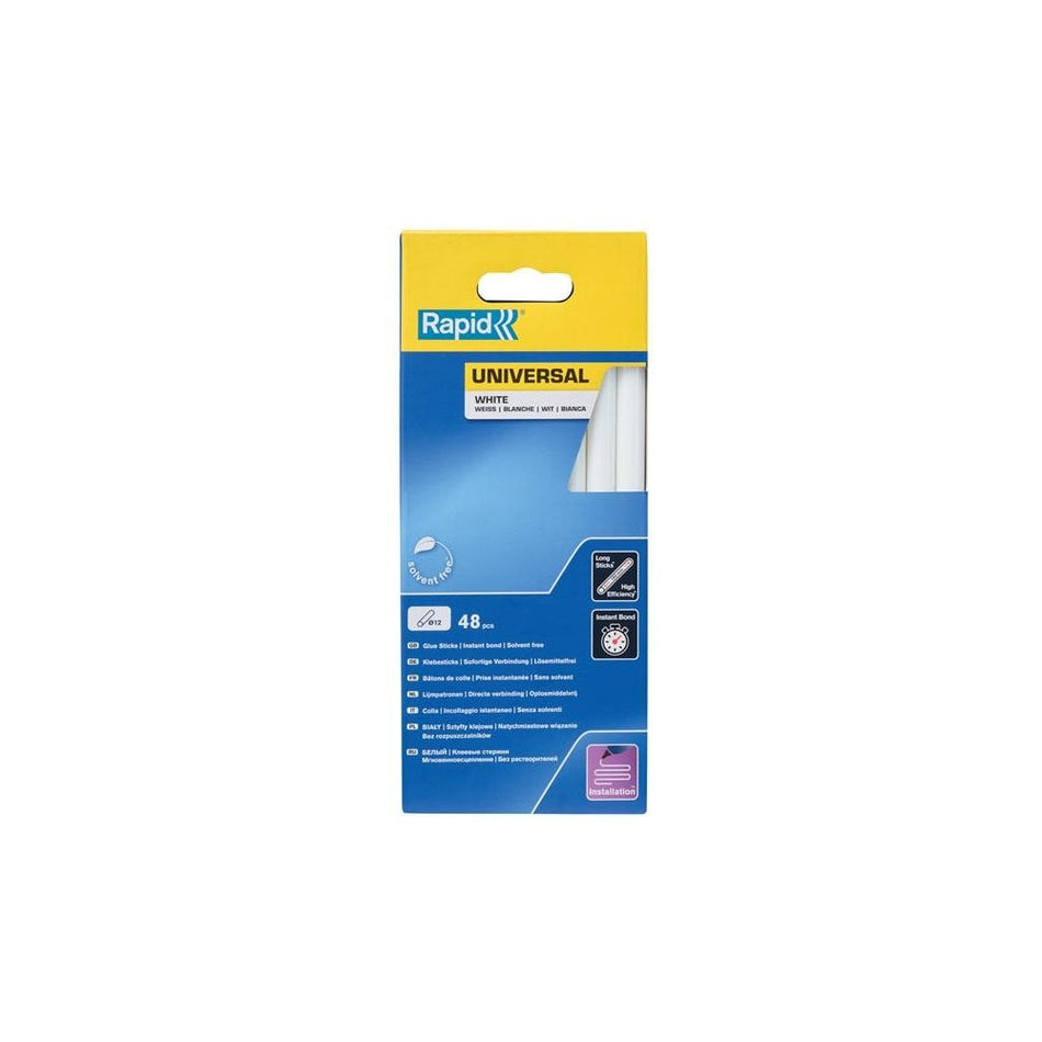 Rapid Universal Glue Sticks, White 12 x 190mm (Pack 48)