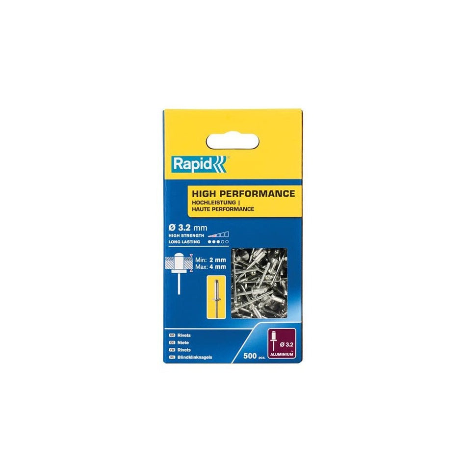 Rapid High Performance Rivets 3.2 x 8mm (Box 500)