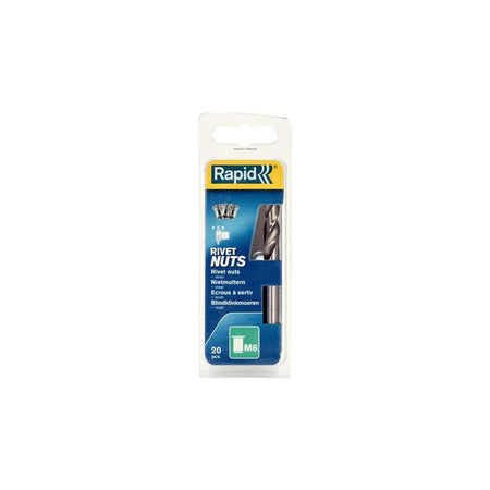 Rapid Steel Rivet Nuts M6 (Pack 20 + Free Drill Bit)