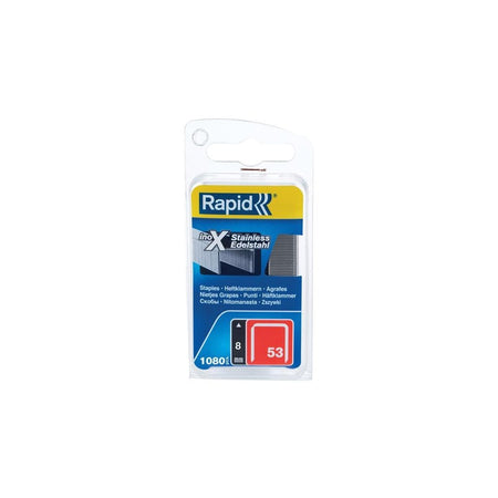 Rapid 53/8B 8mm Stainless Steel Fine Wire Staples (Box 1080)