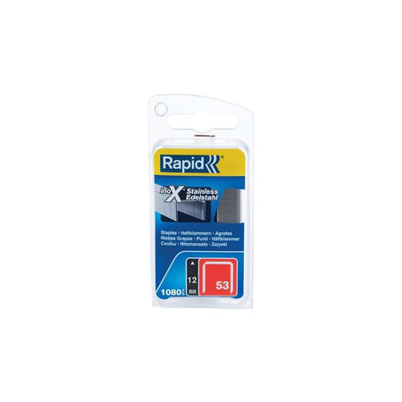 Rapid 53/12B 12mm Stainless Steel Fine Wire Staples (Box 1080)