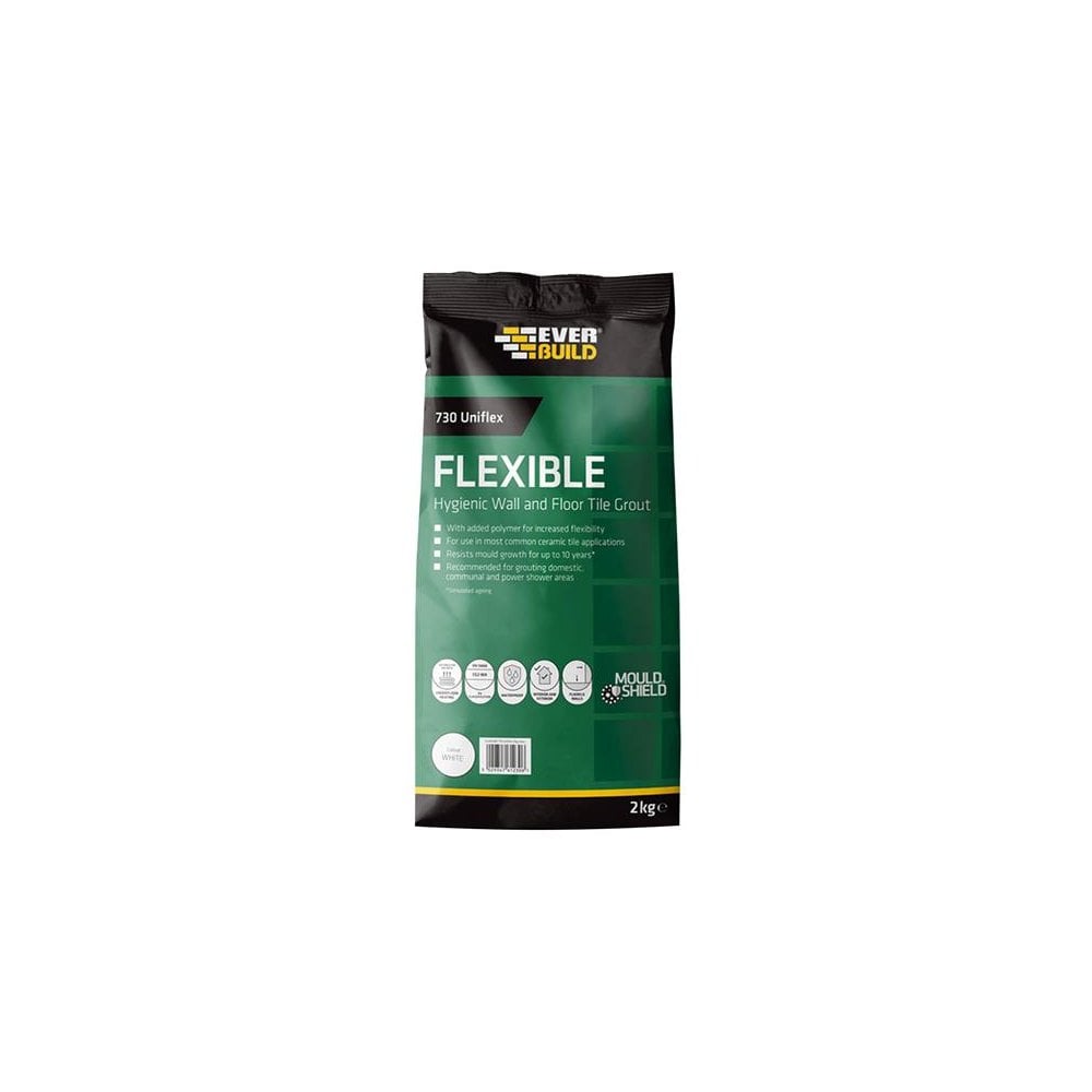 Everbuild 730 Uniflex Hygienic Tile Grout White 2.5kg