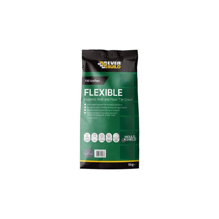 Everbuild 730 Uniflex Hygienic Tile Grout Anthracite 5kg
