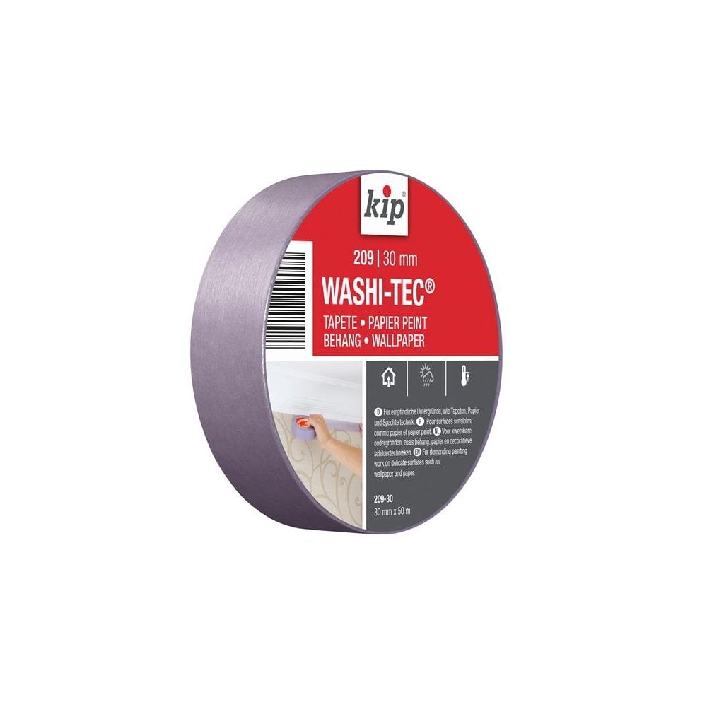 kip© 209 Premium Low Tack WASHI-TEC© Masking Tape 30mm x 50m