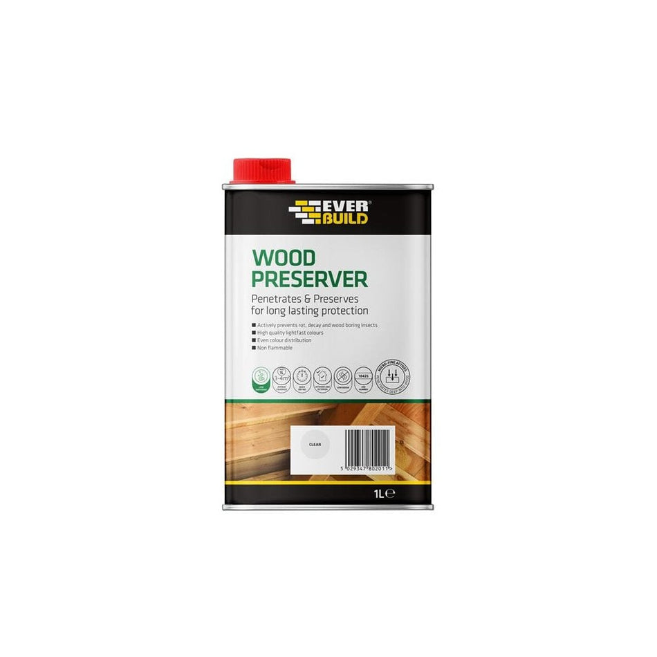 Everbuild Wood Preserver Clear 1 litre