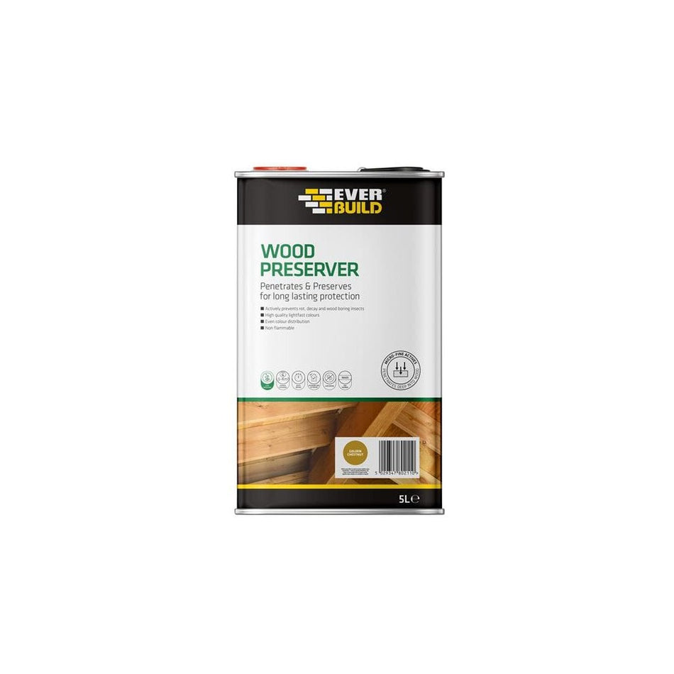 Everbuild Wood Preserver Golden Chestnut 5 litre