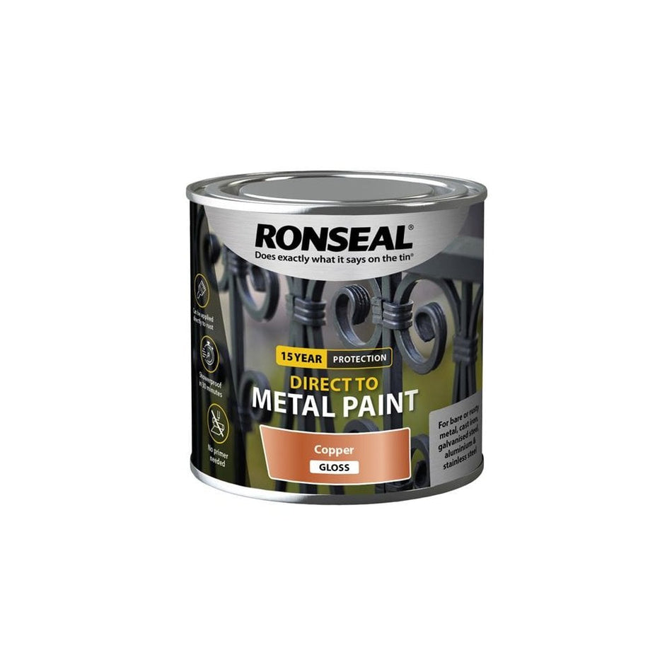 Ronseal Direct to Metal Paint Copper Gloss 250ml