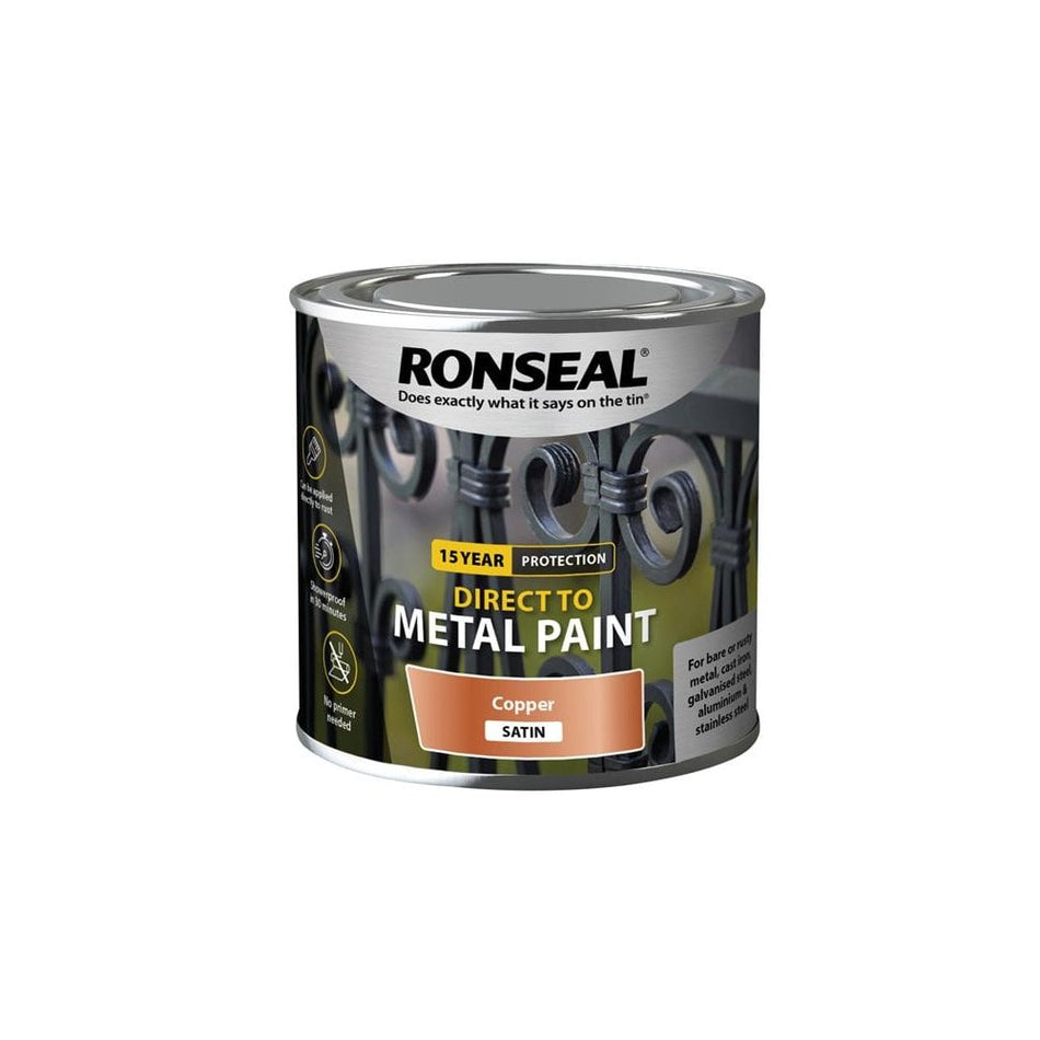 Ronseal Direct to Metal Paint Copper Satin 250ml
