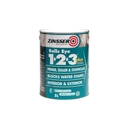 Zinsser Bulls Eye© 1-2-3 Plus Primer, Sealer & Stain Killer White 5 litre