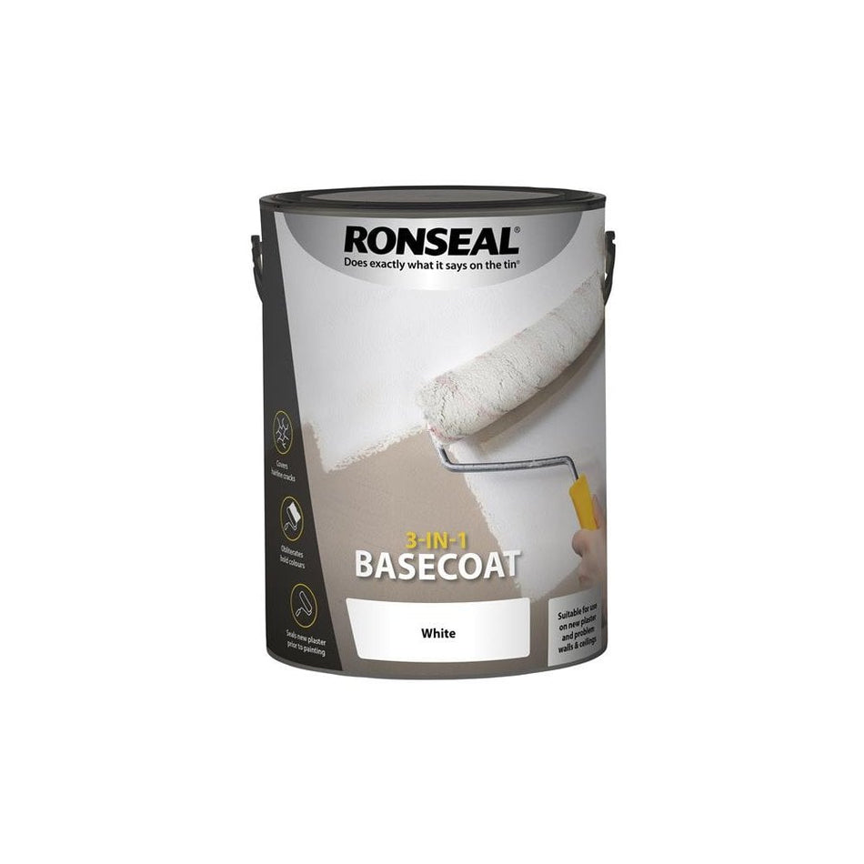 Ronseal 3-in-1 Basecoat White 5 litre