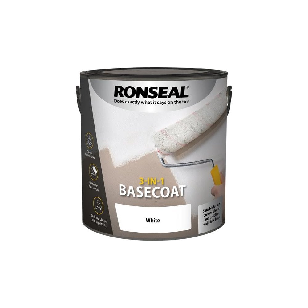 Ronseal 3-in-1 Basecoat White 2.5 litre
