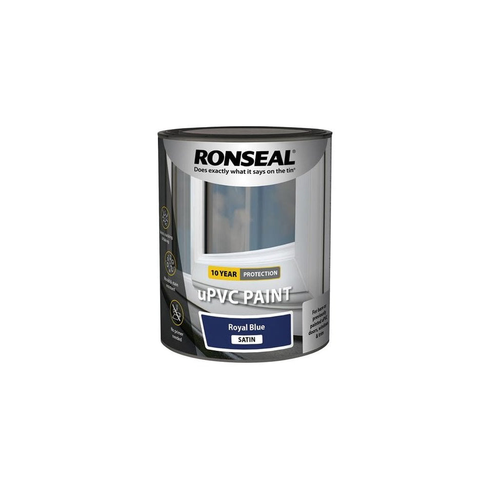 Ronseal uPVC Paint Royal Blue Satin 750ml