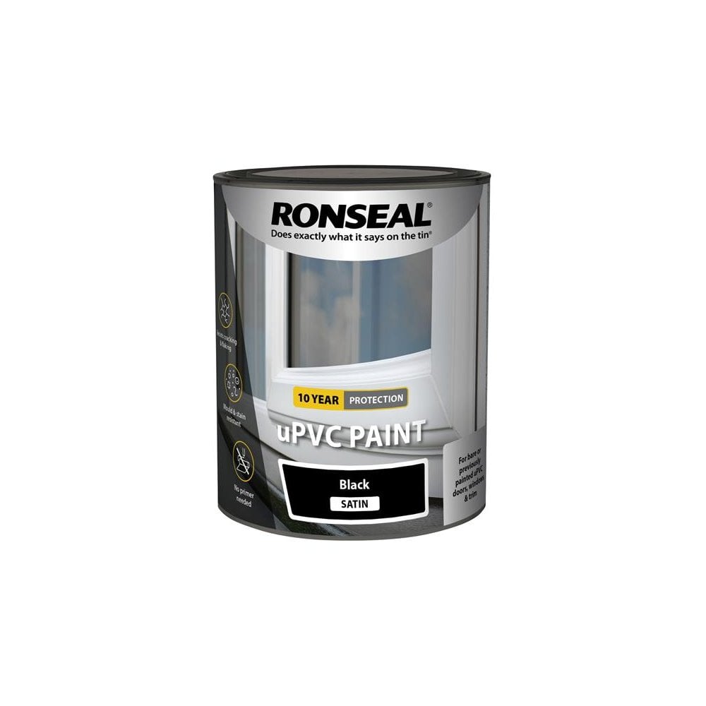Ronseal uPVC Paint Black Satin 750ml