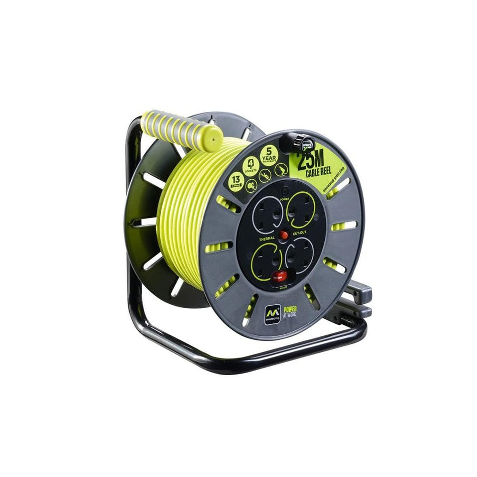 Masterplug PRO-XT Open Cable Reel 240V 13A 4-Socket 50m