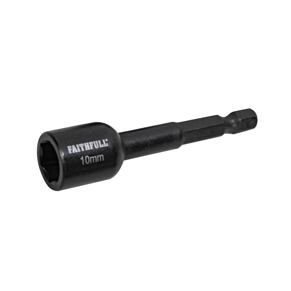 Faithfull Magnetic Impact Nut Driver 10mm x 1/4in Hex