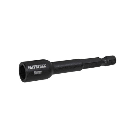 Faithfull Magnetic Impact Nut Driver 8mm x 1/4in Hex