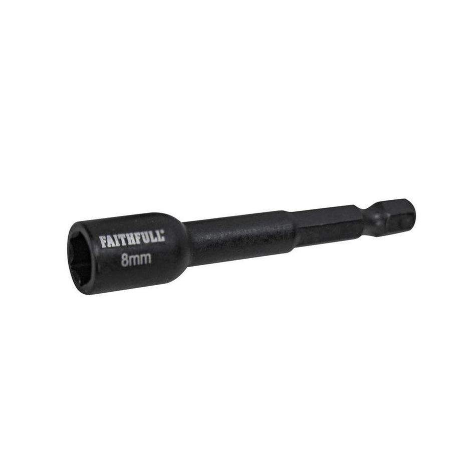 Faithfull Magnetic Impact Nut Driver 8mm x 1/4in Hex