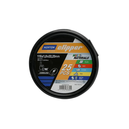 Norton Clipper Clipper© Multi-Material Cutting Discs 115 x 22.23mm (Tub of 25)