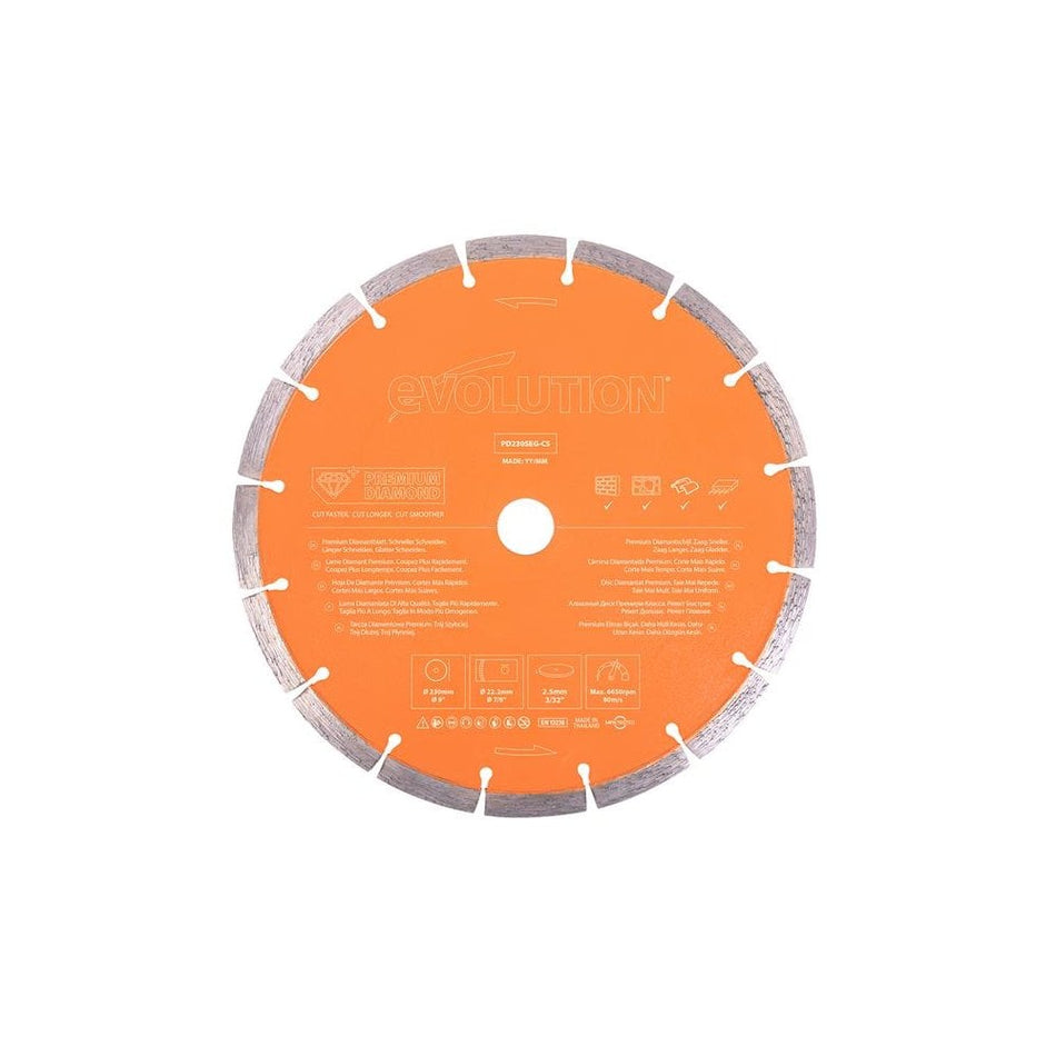 Evolution Premium Diamond Disc Cutter Blade 230 x 22.2mm
