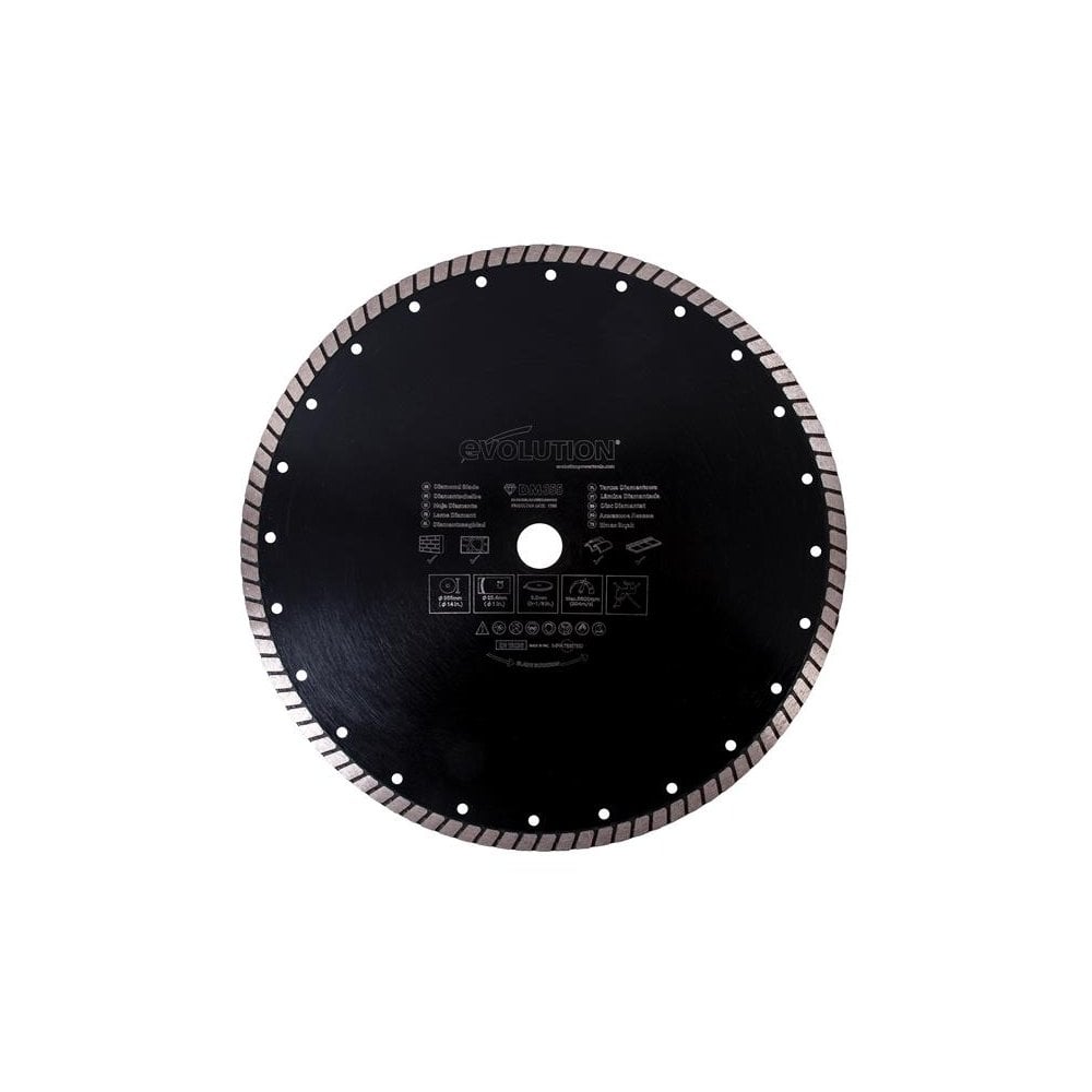 Evolution RAGE© Diamond Blade, Segmented Rim 355 x 25.4mm