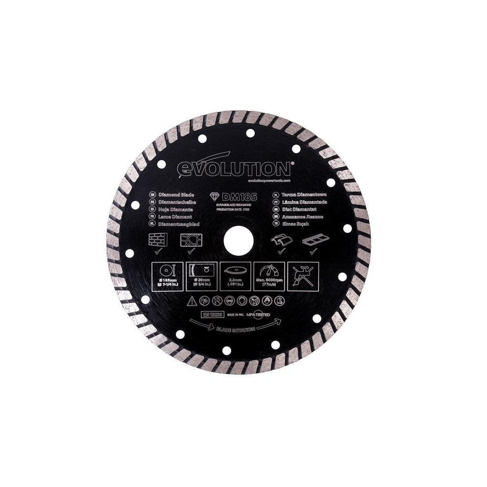 Evolution Diamond Blade, Segmented Rim 185 x 20mm
